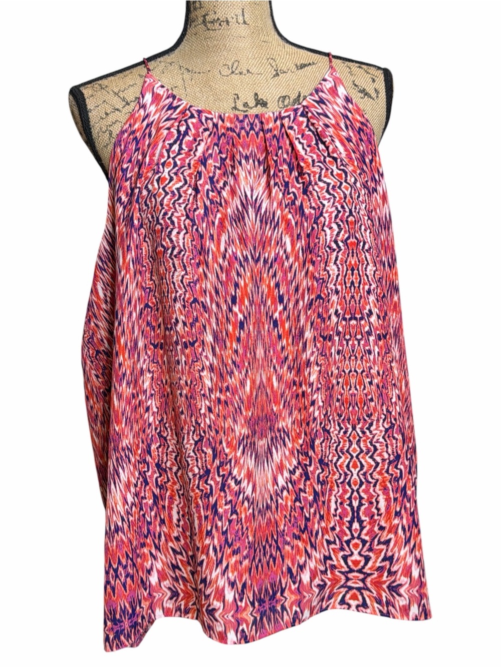 Violet & Claire Pink Purple Coral Print Halter Cami EC. Size X-Large
